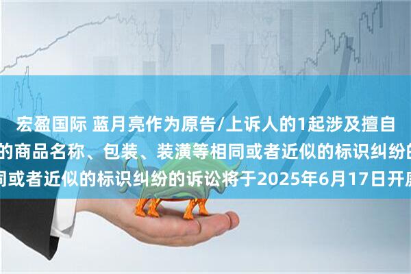 宏盈国际 蓝月亮作为原告/上诉人的1起涉及擅自使用与他人有一定影响的商品名称、包装、装潢等相同或者近似的标识纠纷的诉讼将于2025年6月17日开庭