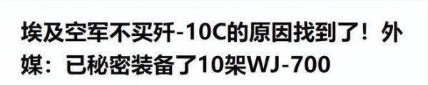 全民配资 80亿歼-10C说不要, 4亿抄底WJ-700, 埃及军购转向释放什么信号?