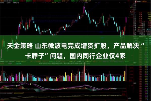 天金策略 山东微波电完成增资扩股，产品解决“卡脖子”问题，国内同行企业仅4家