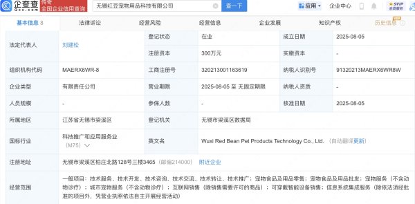 投牛策略 红豆集团等成立宠物用品科技公司